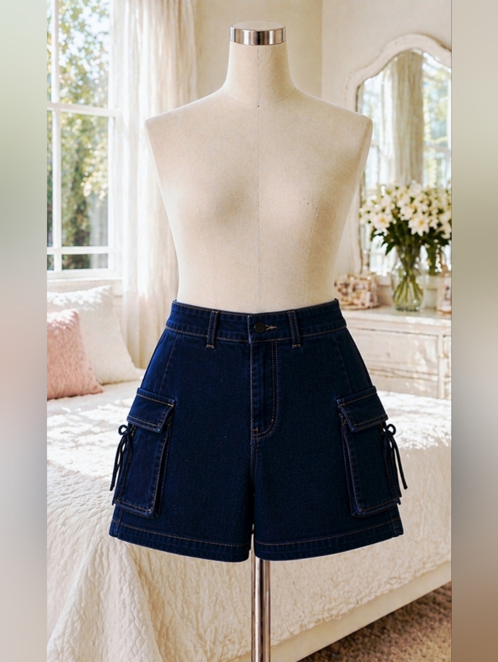 Luvamia Cargo Shorts for Women Trendy High Wasited Casual Summer Stretchy Utilit